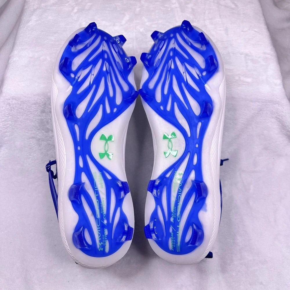 Under Armour Yard Low MT TPU Men‎ Size 13 Baseball Cleats White Blue 3025591-400